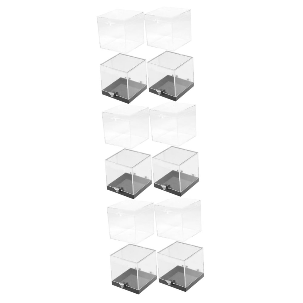 Angoily 12pcs Clear Square Cube Storage Boxes Transparent Display Case for Organizing Jewelry Collectibles and Crafts for Weddings and Daily Use