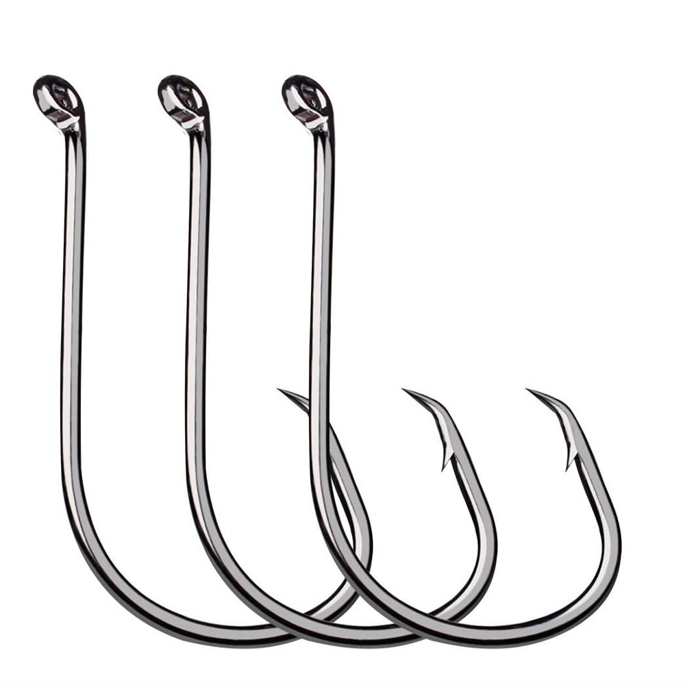 Cuoyuqie 100pcs 7384 2X Strong Offset Sport Circle Fishing Hooks Black Octopus Fish Hooks 2/0-8/0 (8/0 100pcs)