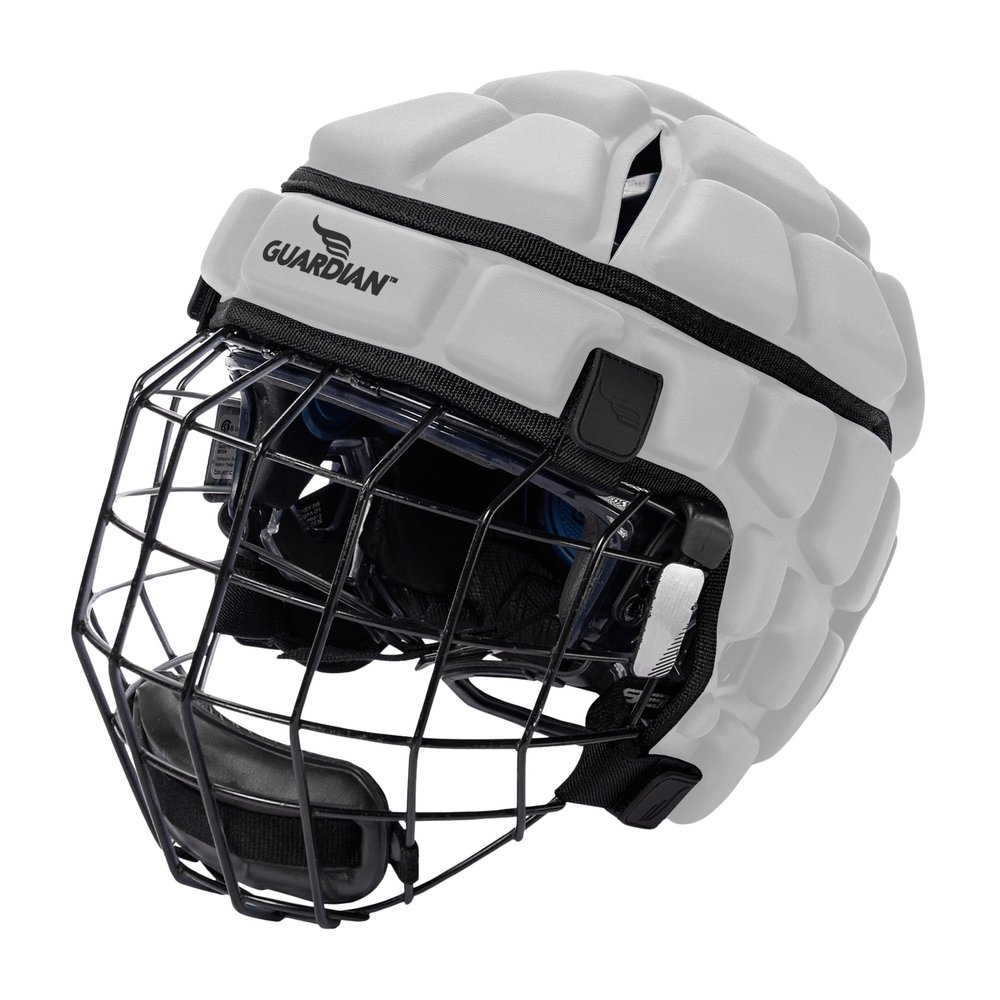 Guardian Cap - Soft-Shell Helmet Cover for Hockey - Reduces Impact and Protects Helmets - One Size Fits All for Youth, High School and College Programs - White