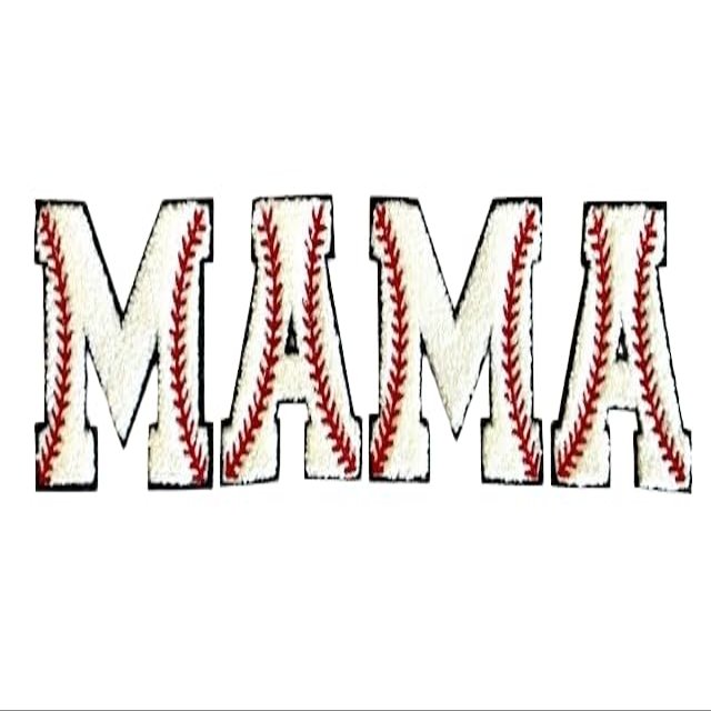 Mama Baseball Chenille Iron On Patch - Make Your Own Shirt Multi