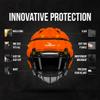 Guardian Cap - Soft-Shell Helmet Cover for Football and Lacrosse - Reduces Impact and Protects Helmets - One Size Fits All for Youth, High School and College Programs - Orange view 3