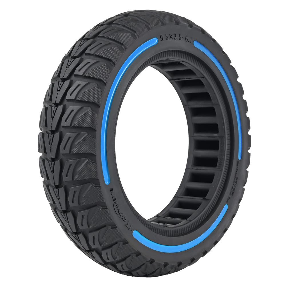 9.5x2.5-6.1 Off-Road Solid Tire Replacement for NIU KQi3 Pro/Max/Sport Scooter - Puncture-Free, Hassle-Free Maintenance - Anti-Skid, Shockproof 9.5 x 2.50 inch Tubeless Tire (Blue 1Pc)