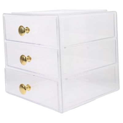 Cabilock Clear Desktop Drawer Organizer Stackable Storage Box for Makeup Jewelry and Accessories with Elegant Design and Smooth