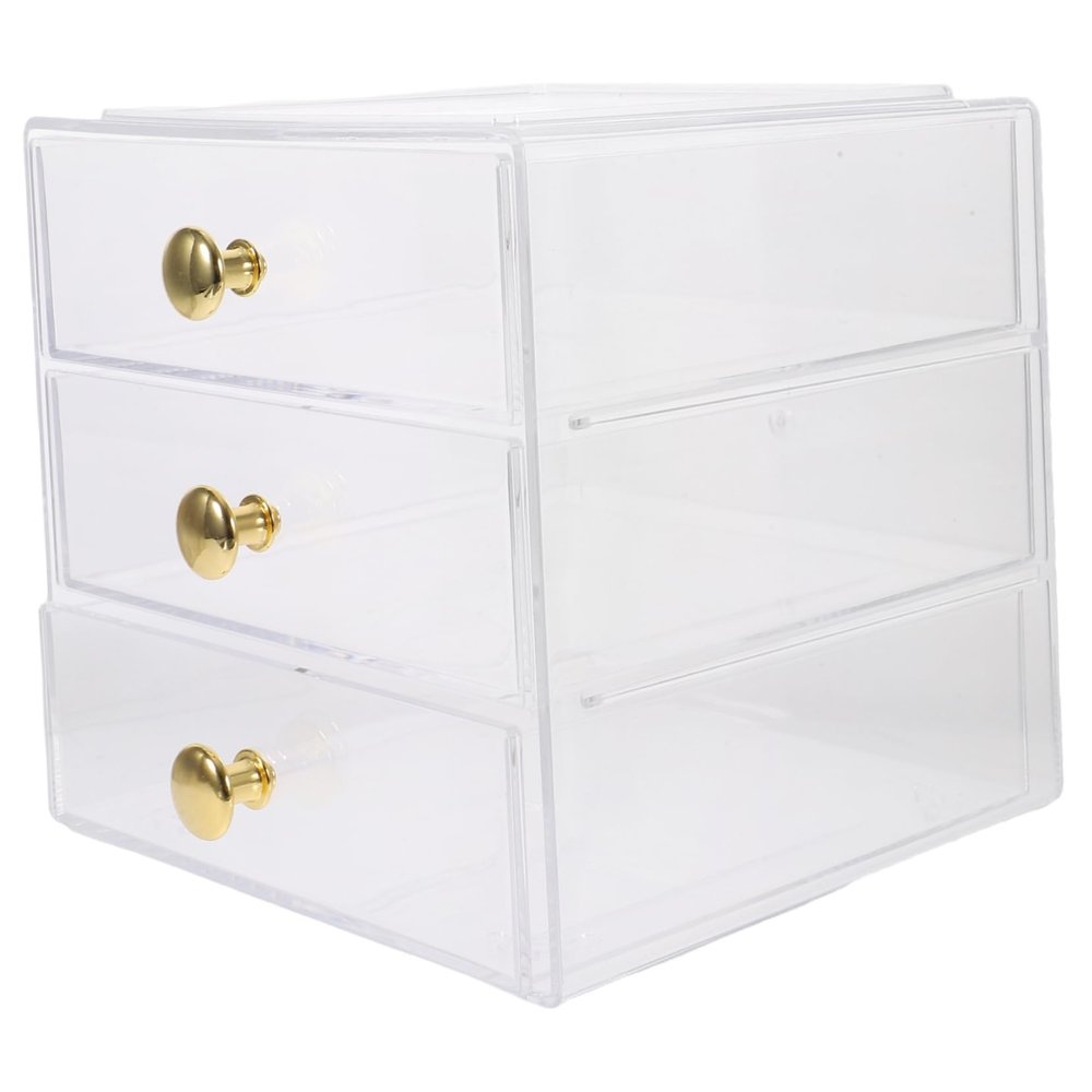 Cabilock Clear Desktop Drawer Organizer Stackable Storage Box for Makeup Jewelry and Accessories with Elegant Design and Smooth