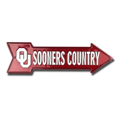 212 Main AS25024 6 x 20 in. Oklahoma Sooners Country Metal Arrow Street Sign