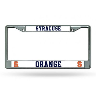 212 Main FC-270104 6 x 12 in. Syracuse Chrome License Plate Frame, Free Screw Caps
