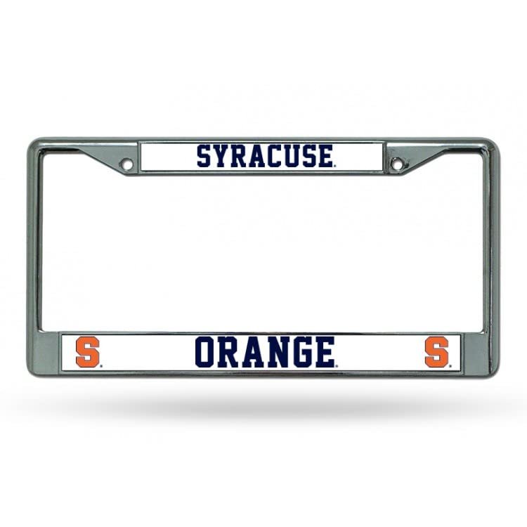 212 Main FC-270104 6 x 12 in. Syracuse Chrome License Plate Frame, Free Screw Caps