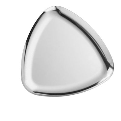 Aosekaa Jewelry Tray Key Bowl Metal Decorative Storage Tray Triangle Trinket Dish Cosmetics Tray for Counter Table Bedroom Earring, Silver