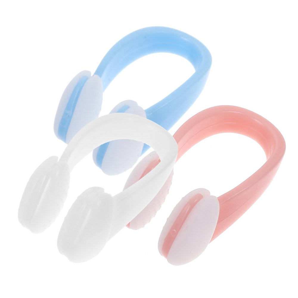 POPETPOP Silicone Swim Nose Clip for Kids Adults 3 Pcs Swimming Nose Plugs Safe Easy to Wear