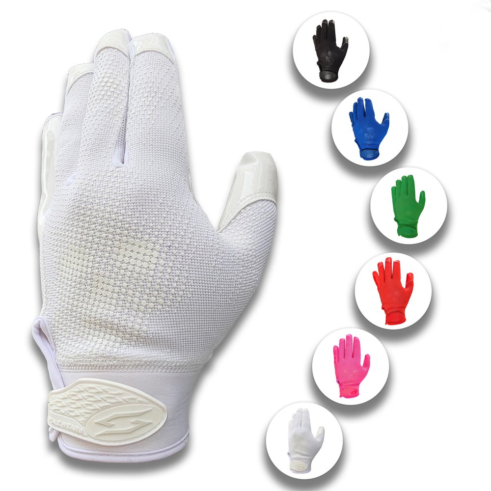 SFIA Football Receiver Gloves One Color - PRO Skull Stealth Grip Silicone Palms Adult Men Youth Sticky Boost Sports Game Battle