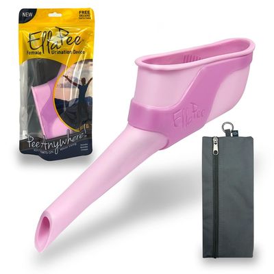 Lewis N. Clark EllaPee Female Urination Device, Reusable + Portable Bathroom, Female Urinal for Hiking, Outdoor, and Camping Essentials, Made with Medical Grade Silicone, Pink