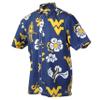 Wes and Willy NCAA Mens Hawaiian Floral Button Down Shirt, West Virginia Mountaineers, Midnight, XXXL view 1