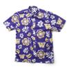 Wes and Willy NCAA Mens Hawaiian Floral Button Down Shirt, Washington Huskies, Grape, XL view 1