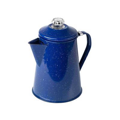 GSI Outdoors Mesa - Lapis - 2 QT Enamelware Percolator Coffee Pot  8-Cup Dishwasher Safe Campfire Coffee Maker, Durable Vintage Kettle for Camping, RV, Stovetop & Outdoor Brewing