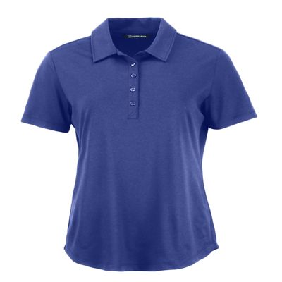 Cutter & Buck Coastline Epic Comfort Eco Recycled Womens Polo, Tour Blue, XXXL