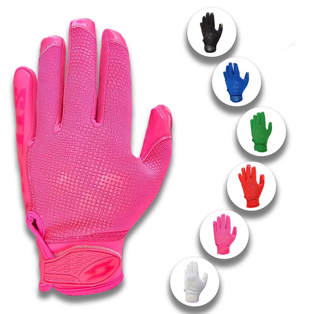 SFIA Football Receiver Gloves One Color - PRO Skull Stealth Grip Silicone Palms Adult Men Youth Sticky Boost Sports Game Battle