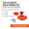 GSI Outdoors Cascadian 1 Person Table Set I 6-Piece Camping, Backpacking Mess Kit, Plastic BPA Free, Plate, Bowl, Mug, Cup & Cutlery Set - Terracotta view 2