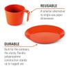 GSI Outdoors Cascadian 1 Person Table Set I 6-Piece Camping, Backpacking Mess Kit, Plastic BPA Free, Plate, Bowl, Mug, Cup & Cutlery Set - Terracotta view 3