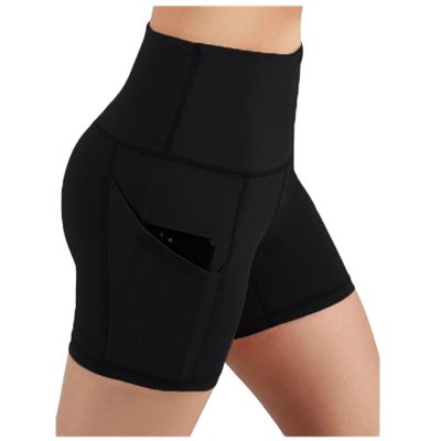 Biker Shorts with Pockets for Women Women Workout Shorts Seamless Scrunch Butt Yoga High Waisted Tummy Control Gym Athletic Running Biker Shorts with Pockets Black