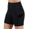 Biker Shorts with Pockets for Women Women Workout Shorts Seamless Scrunch Butt Yoga High Waisted Tummy Control Gym Athletic Running Biker Shorts with Pockets Black view 3