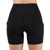 Biker Shorts with Pockets for Women Women Workout Shorts Seamless Scrunch Butt Yoga High Waisted Tummy Control Gym Athletic Running Biker Shorts with Pockets Black view 4