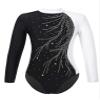 ACSUSS Kids Girls Long Sleeve Gymnastics Leotard Sparkly Dance Figure Skating Unitard Bodysuit Competition Dancewear White 16 Years view 1