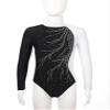 ACSUSS Kids Girls Long Sleeve Gymnastics Leotard Sparkly Dance Figure Skating Unitard Bodysuit Competition Dancewear White 16 Years view 3