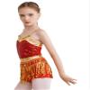 ACSUSS Kids Girls Latin Ballroom Dance Dress Sparkly Sequins Tassel Skirt Leotard Modern Jazz Tap Costume Dancewear Red C 14 Years view 2