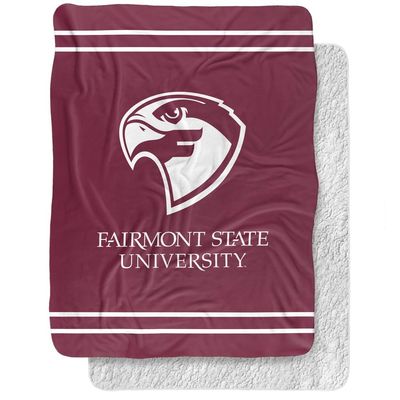 Fairmont State University Blanket, 60"x80" Primary Logo Silky Touch Sherpa Back Super Soft Throw Blanket