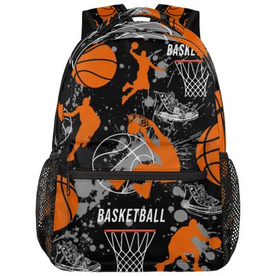 Kaifanee Basketball Backpack, 18 Inches Sports Print Bag, Waterproof Travel Laptop Backpack for Boys Girls