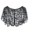 1920s Shawl Wraps Women's Sequin Beaded Bridal Shawl Gatsby Cape Evening Bolero Wedding Party Bridal Cover Up view 1