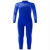 ACSUSS Shiny Rhinestone Gymnastics Leotards for Girls Long Sleeve Mesh Patchwork Dance Sports Unitard Skating Jumpsuit Royal Blue 16 Years view 1