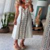 Akivide Women Cotton Linen Sleeveless V Neck Maxi Dress Casual Spaghetti Strap Boho Flowy Plus Size Shift Beach Dress view 2