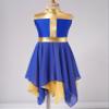 ACSUSS Kids Girls Liturgical Praise Dance Dress Sleeveless Worship Celebration Church Robe Lyrical Dancewear Royal Blue 6 Years view 3