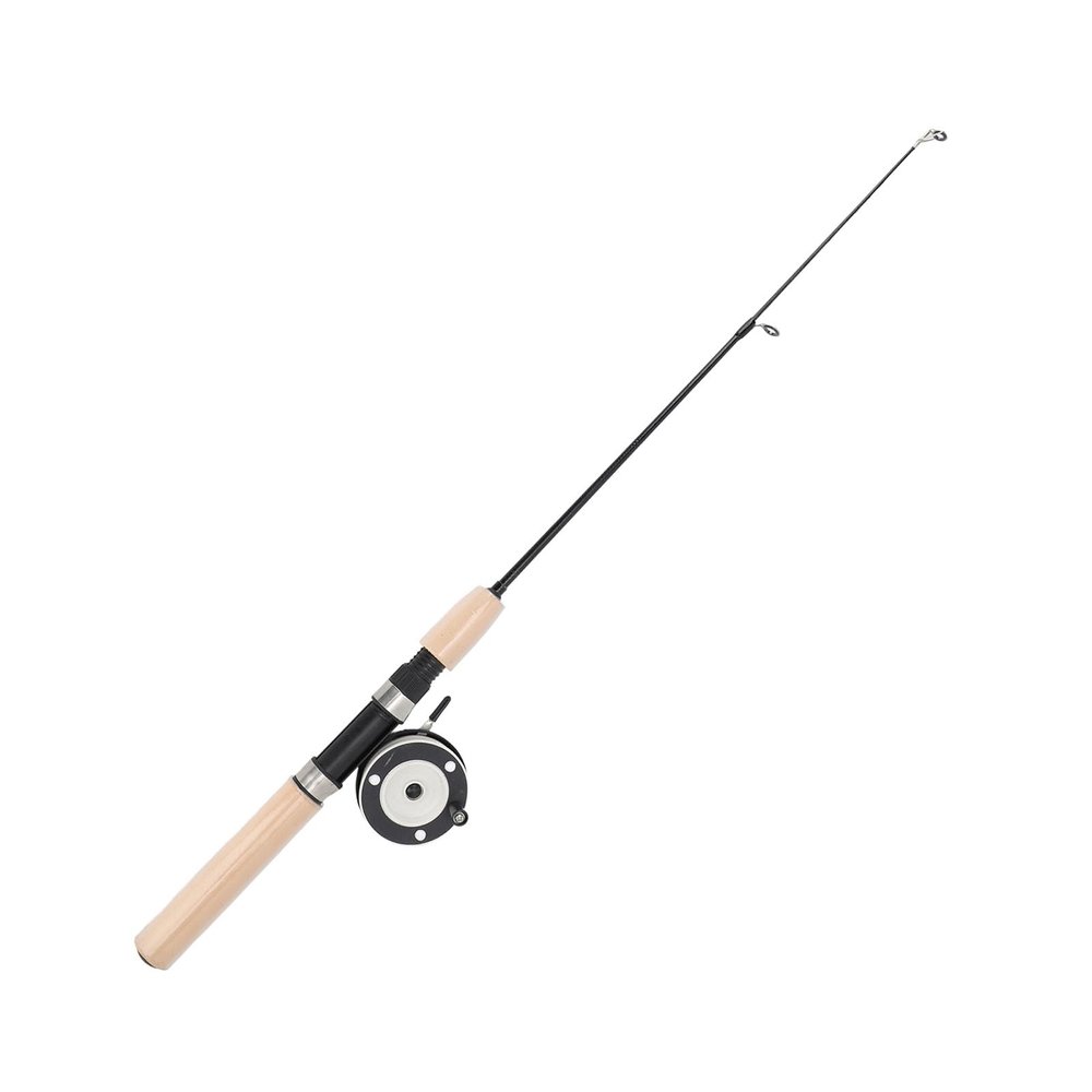 Alomejor 75cm Ice Fishing Rod Reel Combo Fiberglass Pole Metal Reel EVA Handle for Fathers, Sons, Husbands