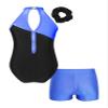 ACSUSS Kids Girls Sleeveless Gymnastic Leotard with Athletic Shorts Hair Scrunchie Biketard Dance Outfits Sets Tracksuit Royal Blue 12 Years view 2
