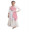 ACSUSS Kids Girls Liturgical Praise Dance Dress Color Block One Shoulder Worship Church Dress Lyrical Dancewear Tunic Light Pink 6 Years view 1