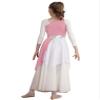 ACSUSS Kids Girls Liturgical Praise Dance Dress Color Block One Shoulder Worship Church Dress Lyrical Dancewear Tunic Light Pink 6 Years view 2