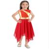 ACSUSS Kids Girls Liturgical Praise Dance Dress Sleeveless Metallic Gold Asymmetrical Celebration Lyrical Dancewear Red 10 Years view 1