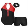 ACSUSS Kids Girls Sleeveless Gymnastic Leotard with Athletic Shorts Hair Scrunchie Biketard Dance Outfits Sets Tracksuit Black&Red 8 Years view 2