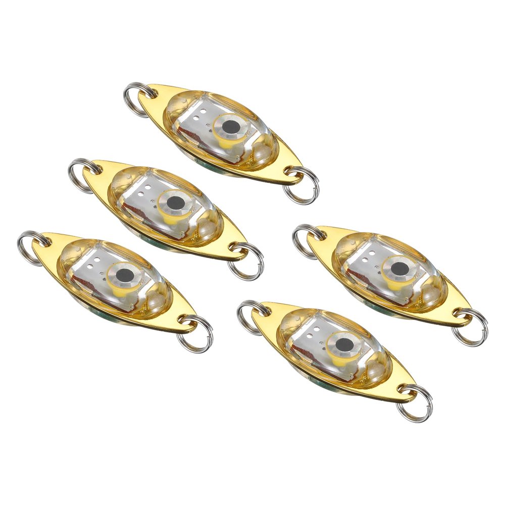 PATIKIL LED Fishing Lure Light, 5Pcs Deep Drop Fishing Light LED Spoons Underwater Fishing Lights Lighted Bait Flasher Trolling Lures Rig, Blue