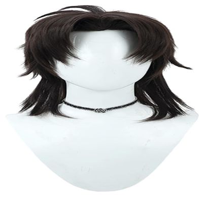 TTYAO REII Kotomine Kirei Wig 16Inch Black Short Straight Wig with Bangs Game Cosplay Synthetic Fiber Wig for Role Play