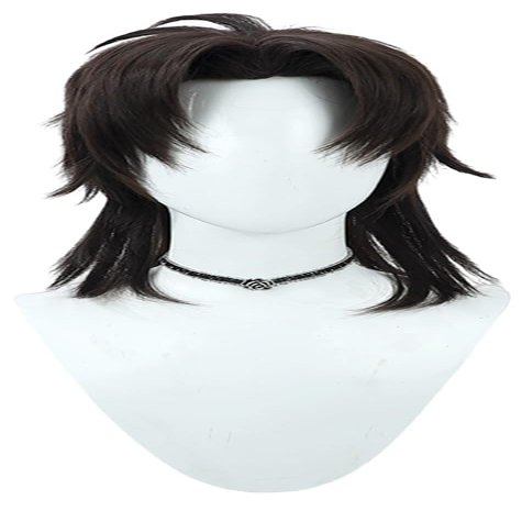 TTYAO REII Kotomine Kirei Wig 16Inch Black Short Straight Wig with Bangs Game Cosplay Synthetic Fiber Wig for Role Play