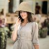 Feelorna Women's Bucket Hat, Foldable Packable Straw Hat Fashion Sun Hat Summer Beach Hat (US, Alpha, One Size, Beige) view 4