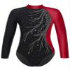 ACSUSS Kids Girls Long Sleeve Gymnastics Leotards with Athletic Shorts Biketard Skating Dance Outfits Hair Scrunchie Burgundy&Black 12 Years view 3