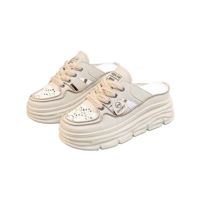 Hhhchpm Comfortable Women's Platform Sneakers with Breathable Cutout Design and Lace Up Closure - Perfect for Summer (Khaki,9)