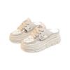 Hhhchpm Comfortable Women's Platform Sneakers with Breathable Cutout Design and Lace Up Closure - Perfect for Summer (Khaki,9) view 1