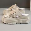 Hhhchpm Comfortable Women's Platform Sneakers with Breathable Cutout Design and Lace Up Closure - Perfect for Summer (Khaki,9) view 3