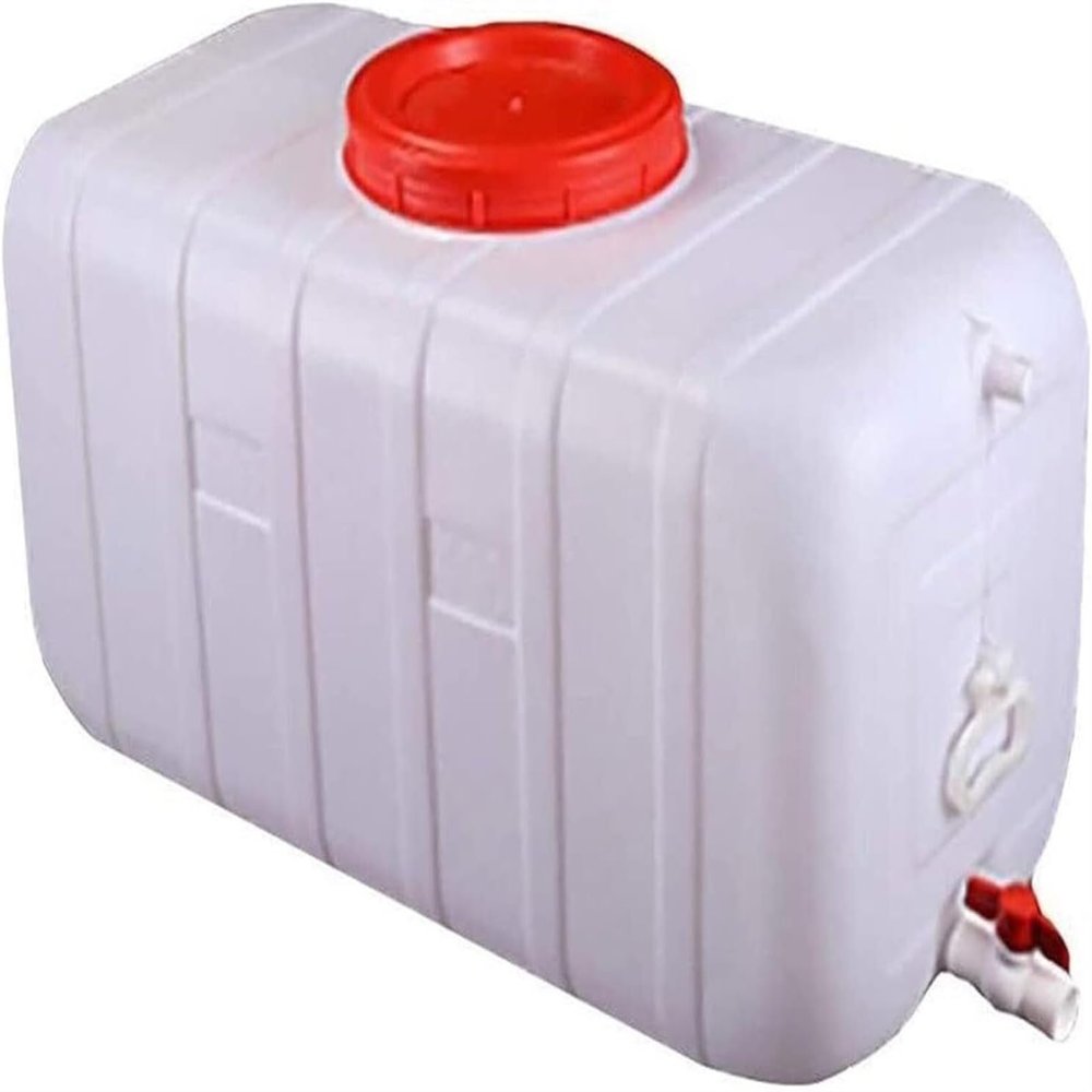 WAZHOU Water Container 25L/50L/100L/150L/200L Water Storage Containers with Faucet Plastic Food Grade Outdoor Water Tank for Outdoor Camping Household Emergency Water Tank(25L)