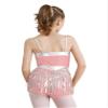 ACSUSS Kids Girls Latin Ballroom Dance Dress Sparkly Sequins Tassel Skirt Leotard Modern Jazz Tap Costume Dancewear Pink C 12 Years view 2
